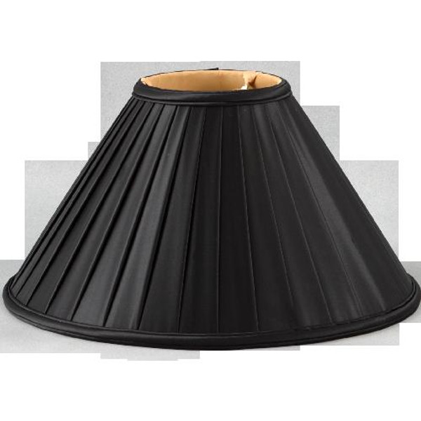 314-12-BK Black Fancy Pleated Lamp Shade 4.125x12x7.5 Oriental Danny