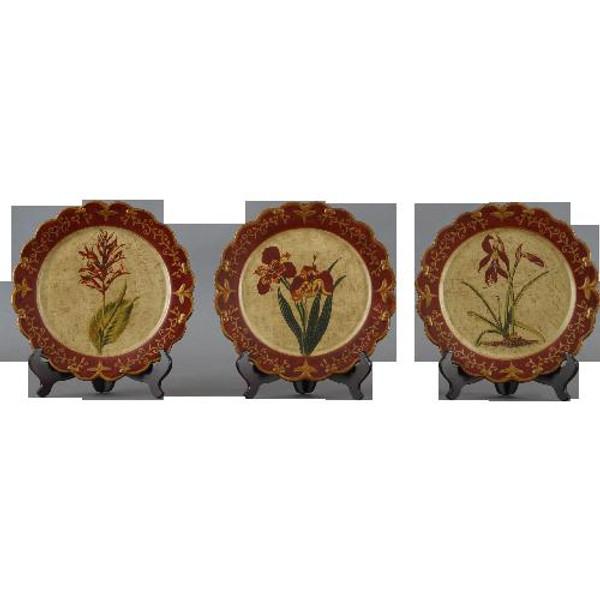 70477 12" Round Plate Set Of 3 by Oriental Danny