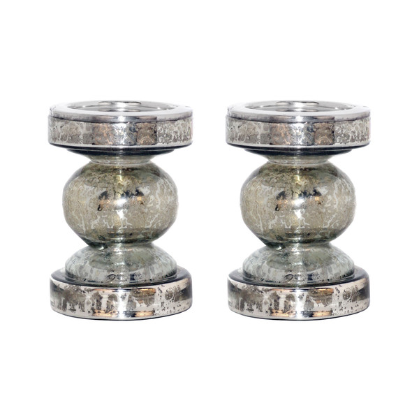 Pomeroy 5.75"H Westgate Set Of 2 Pillar Candle Holders 507021/S2