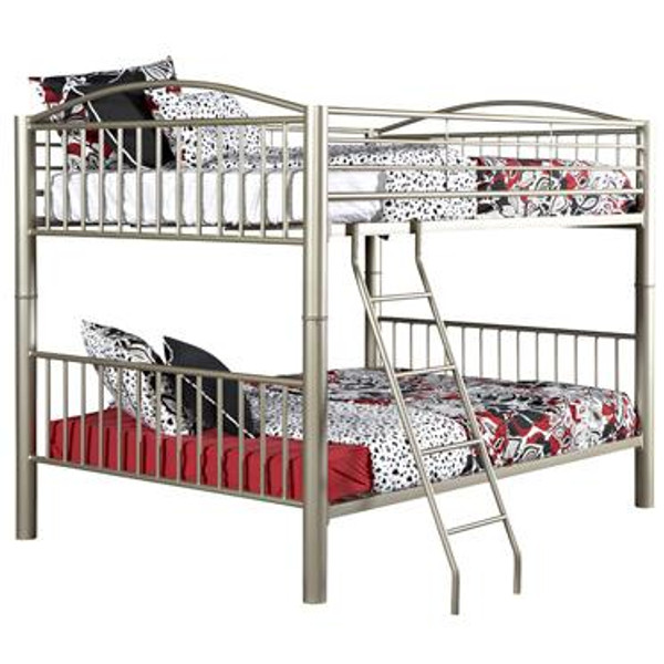 Heavy Metal Full Over Full Bunk Bed - Pewter 941-137 by Powell
