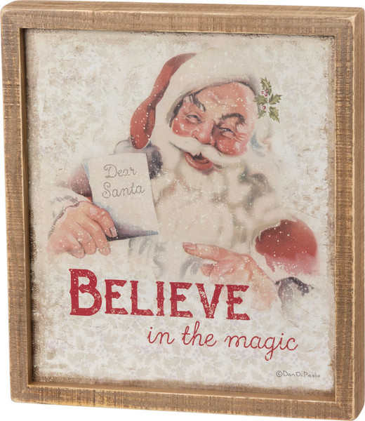 100821 Inset Box Sign - Believe - Set Of 2 By Primitives by Kathy