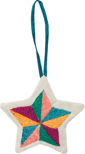 Xmas Ornament - Multi Color Star - Set Of 4 (Pack Of 2) 101050 By Primitives By Kathy