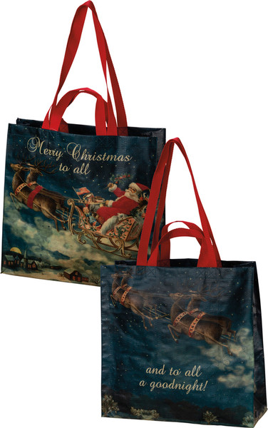 Market Tote - Christmas - Set Of 4 (Pack Of 2) 101226 By Primitives By Kathy