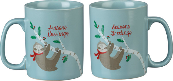 Mug - Seasons Greetings - Set Of 2 (Pack Of 2) 101254 By Primitives By Kathy