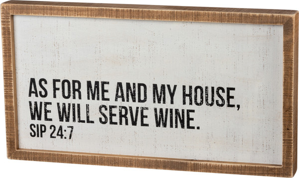 101549 Inset Box Sign - Serve Wine - Set Of 2 By Primitives by Kathy