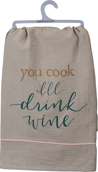 101580 Dish Towel - I'Ll Drink Wine - Set Of 6 By Primitives by Kathy