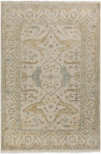 Surya Antique Hand Knotted Green Rug ATQ-1000 - 3'6" x 5'6"