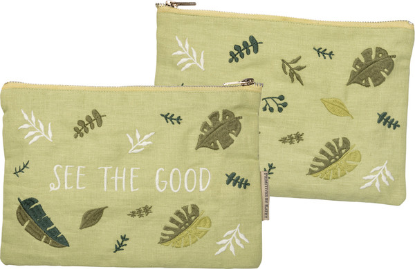 Zipper Pouch - See The Good - Set Of 2 (Pack Of 2) 102664 By Primitives By Kathy