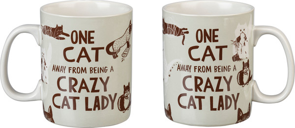 Mug - Crazy Cat Lady (Pack Of 4) 102710 By Primitives By Kathy