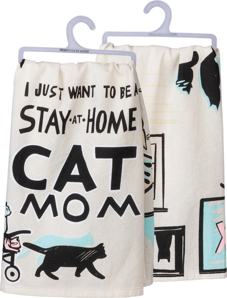 102723 Dish Towel - Cat Mom - Set Of 6 By Primitives by Kathy