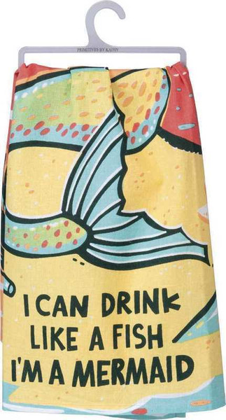 102739 Dish Towel - Drink Like A Fish - Set Of 6 By Primitives by Kathy