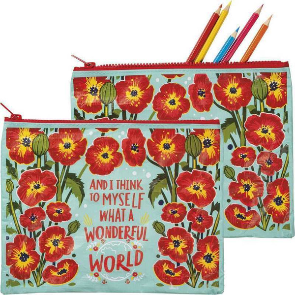 Zipper Pouch - Wonderful World - Set Of 4 (Pack Of 3) 102758 By Primitives By Kathy