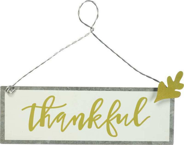 Holiday Ornament - Thankful - Set Of 12 (Pack Of 2) 103314 By Primitives By Kathy