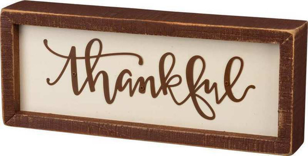 Inset Box Sign - Thankful - Set Of 2 (Pack Of 2) 103323 By Primitives By Kathy
