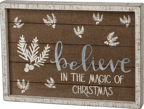 103423 Inset Slat Box Sign - Believe - Set Of 2 By Primitives by Kathy