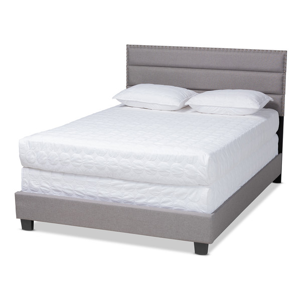 Baxton Ansa Modern And Contemporary Grey Fabric Upholstered Full Size Bed CF9084C-Grey-Full