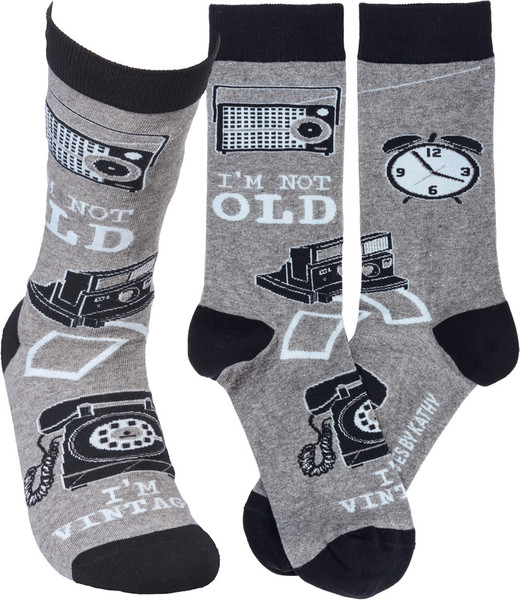 Socks - I'M Vintage - Set Of 4 (Pack Of 2) 103956 By Primitives By Kathy