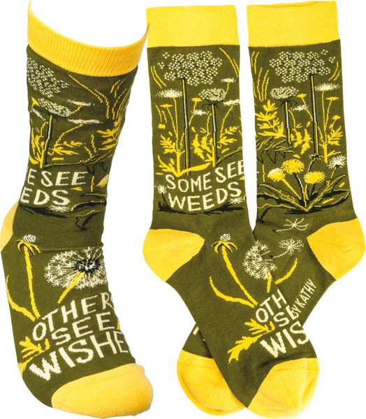 Socks - Some See Weeds - Set Of 4 (Pack Of 2) 103957 By Primitives By Kathy
