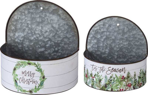 104138 Wall Pocket Set - Christmas - Set Of 2 By Primitives by Kathy