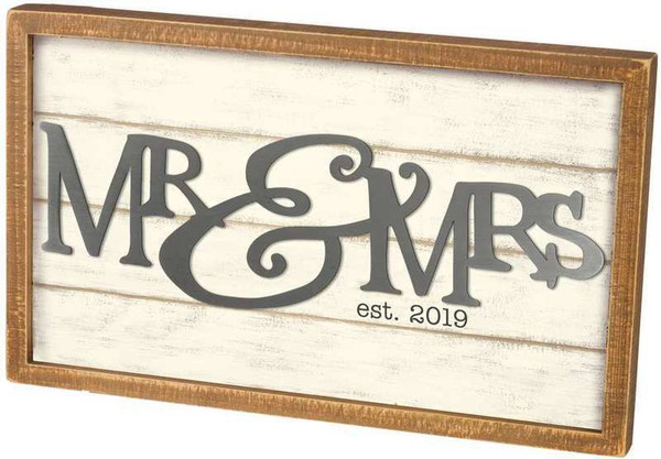 136659 Inset Box Sign - Mr & Mrs - Set Of 2 By Primitives by Kathy