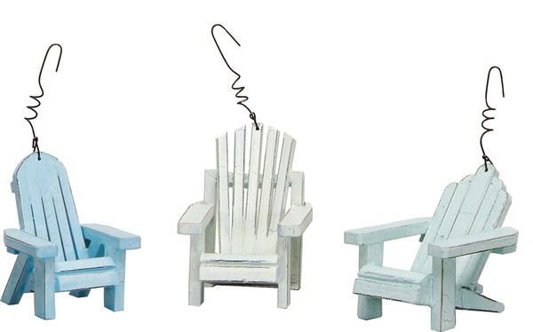 14578 Holiday Ornament Set - Beach Chairs - Set Of 4 By Primitives by Kathy