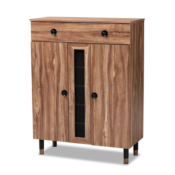 Baxton Valina Modern And Contemporary 2-Door Wood Entryway Shoe Storage Cabinet With Drawer FP-1805-5010