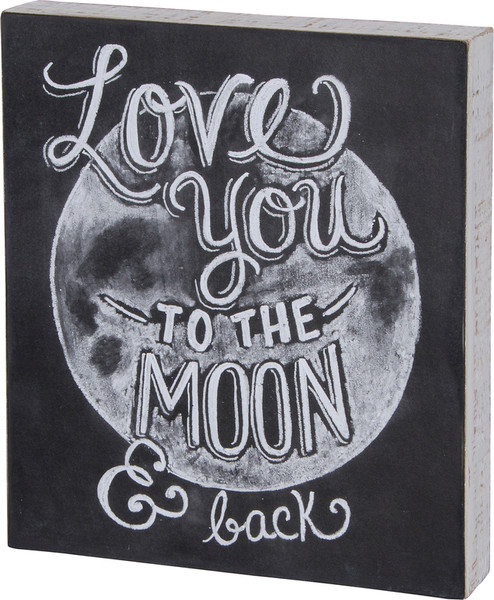 22284 Chalk Sign - To The Moon - Set Of 2 By Primitives by Kathy