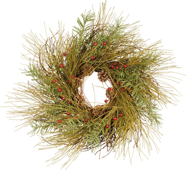 23116 Wreath - Pine With Berries - Set Of 2 By Primitives by Kathy