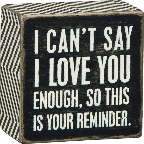 Box Sign - I Love You - Set Of 2 (Pack Of 4) 23238 By Primitives By Kathy