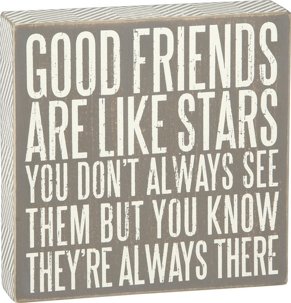 Gray Box Sign - Good Friends - Set Of 2 (Pack Of 2) 23634 By Primitives By Kathy