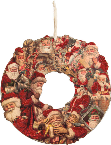 26447 Wreath - Santa Postcard - Set Of 2 By Primitives by Kathy