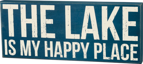 27365 Box Sign - My Happy Place - Set Of 2 By Primitives by Kathy