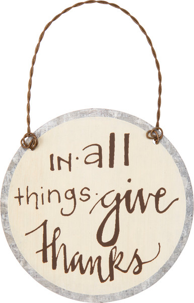 Holiday Ornament - Give Thanks - Set Of 12 (Pack Of 2) 27602 By Primitives By Kathy