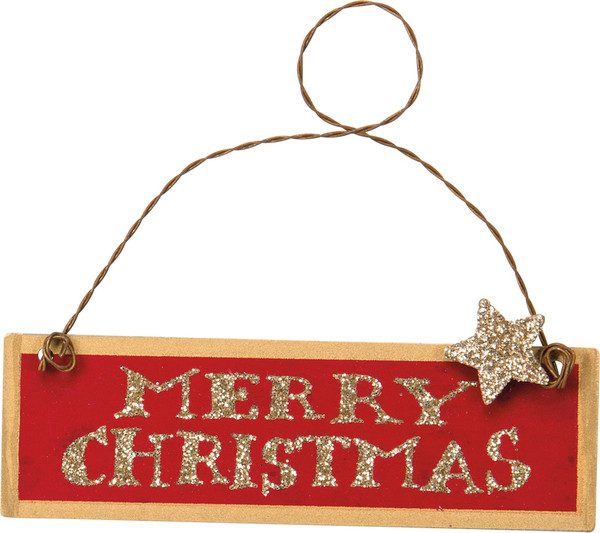 Xmas Ornament - Merry Cmas Red - Set Of 12 (Pack Of 2) 28717 By Primitives By Kathy