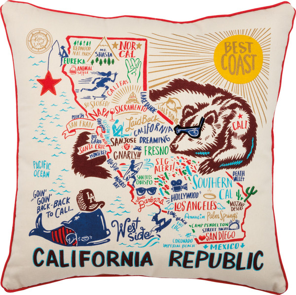 Pillow - Californamentia (Pack Of 2) 30515 By Primitives By Kathy