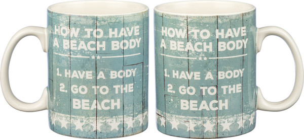 Mug - Beach Body (Pack Of 4) 30900 By Primitives By Kathy