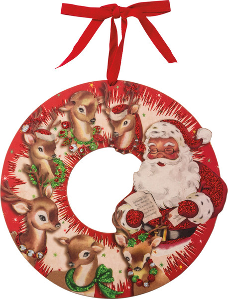 Wreath - Red Santa - Set Of 2 (Pack Of 2) 32272 By Primitives By Kathy