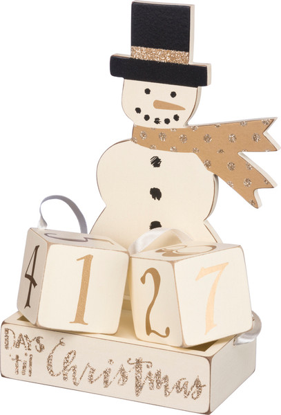 Block Countdown - Snowman - Set Of 2 (Pack Of 2) 33153 By Primitives By Kathy