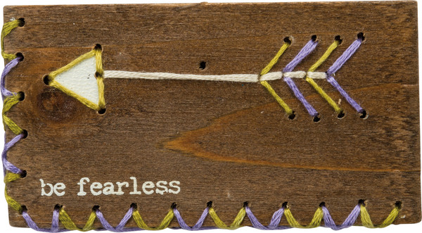 Stitched Block - Be Fearless - Set Of 4 (Pack Of 3) 34001 By Primitives By Kathy