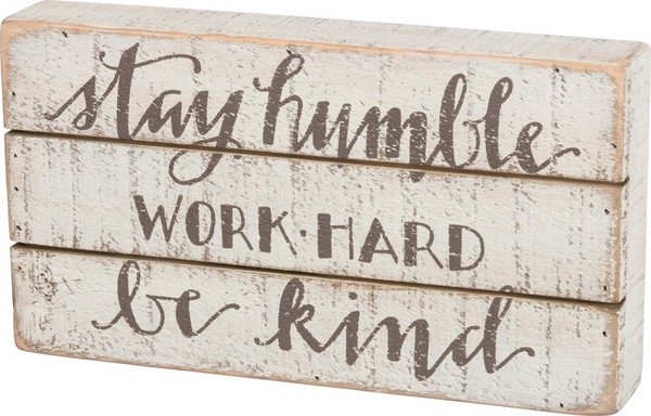 Slat Box Sign - Stay Humble - Set Of 2 (Pack Of 2) 34355 By Primitives By Kathy