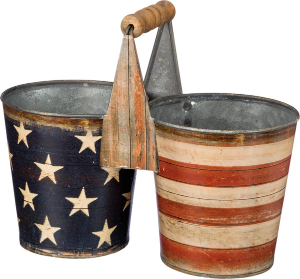 Caddy - Stars & Stripes - Set Of 2 (Pack Of 2) 34657 By Primitives By Kathy