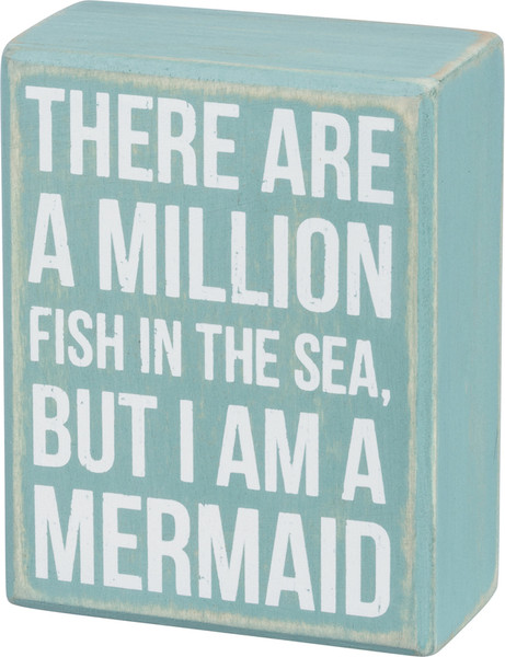 Box Sign - Mermaid - Set Of 2 (Pack Of 4) 35191 By Primitives By Kathy