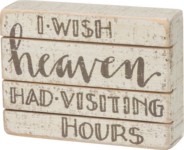 Slat Box Sign - Visiting Hours - Set Of 2 (Pack Of 3) 35223 By Primitives By Kathy