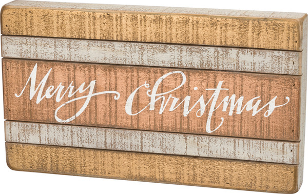 35792 Slat Box Sign - Christmas - Set Of 2 By Primitives by Kathy