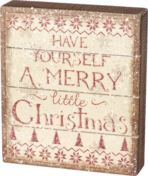 Slat Box Sign - Merry Little - Set Of 2 (Pack Of 2) 36038 By Primitives By Kathy