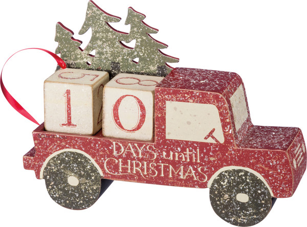 36078 Block Countdown - Tree Truck - Set Of 4 By Primitives by Kathy