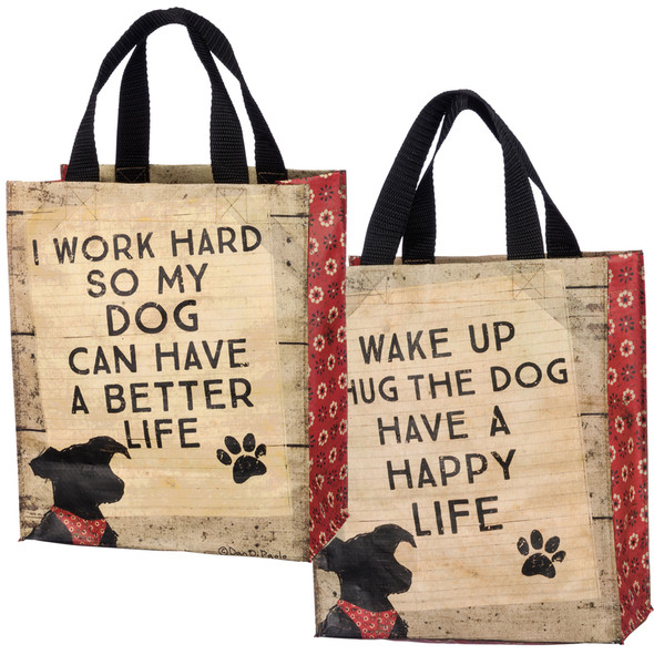 Daily Tote - Hug The Dog - Set Of 4 (Pack Of 3) 36428 By Primitives By Kathy