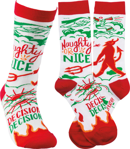 Socks - Naughty Nice - Set Of 4 (Pack Of 2) 36625 By Primitives By Kathy