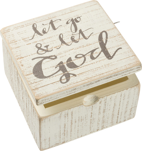 Hinged Box - Let God - Set Of 4 (Pack Of 2) 36785 By Primitives By Kathy