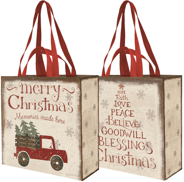 Market Tote - Merry Christmas - Set Of 4 (Pack Of 2) 36870 By Primitives By Kathy